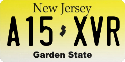 NJ license plate A15XVR