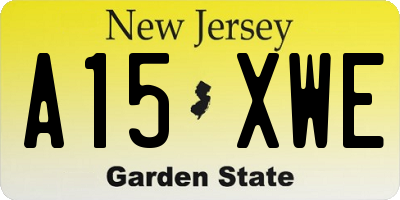 NJ license plate A15XWE