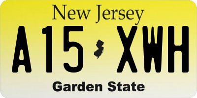 NJ license plate A15XWH