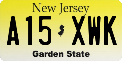 NJ license plate A15XWK