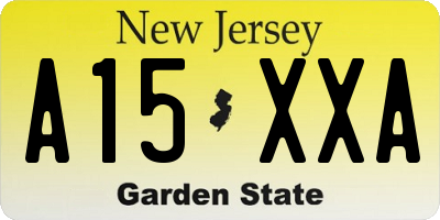 NJ license plate A15XXA