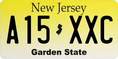 NJ license plate A15XXC