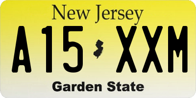NJ license plate A15XXM
