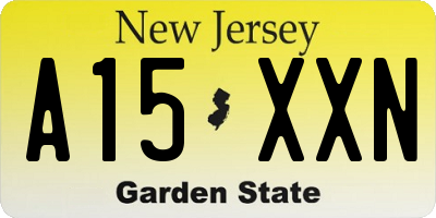 NJ license plate A15XXN