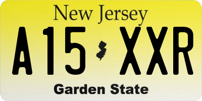 NJ license plate A15XXR