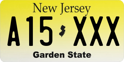 NJ license plate A15XXX
