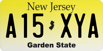NJ license plate A15XYA