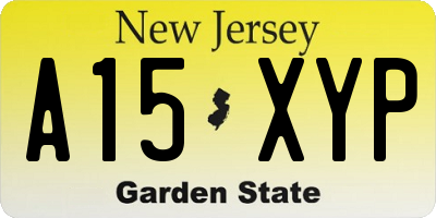 NJ license plate A15XYP