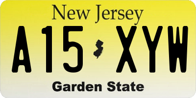 NJ license plate A15XYW