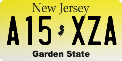 NJ license plate A15XZA