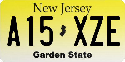 NJ license plate A15XZE