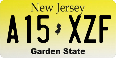 NJ license plate A15XZF