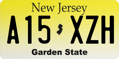 NJ license plate A15XZH