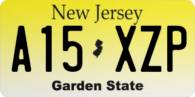 NJ license plate A15XZP