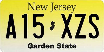NJ license plate A15XZS