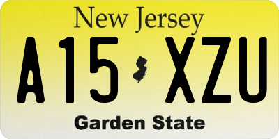 NJ license plate A15XZU