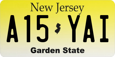 NJ license plate A15YAI