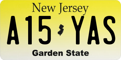 NJ license plate A15YAS