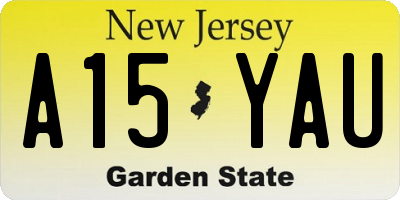 NJ license plate A15YAU