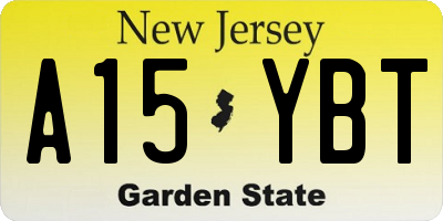 NJ license plate A15YBT