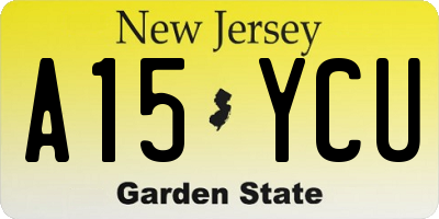 NJ license plate A15YCU