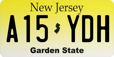 NJ license plate A15YDH