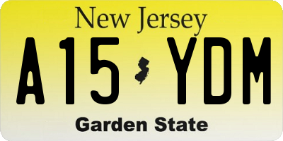NJ license plate A15YDM