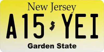 NJ license plate A15YEI