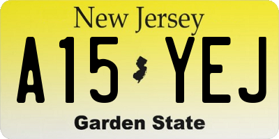 NJ license plate A15YEJ