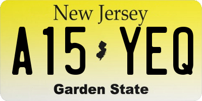 NJ license plate A15YEQ