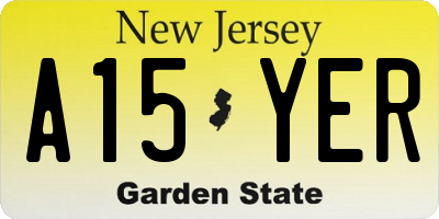 NJ license plate A15YER