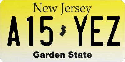 NJ license plate A15YEZ