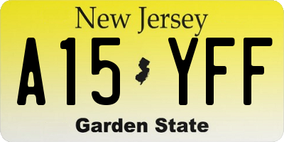 NJ license plate A15YFF