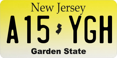 NJ license plate A15YGH