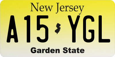 NJ license plate A15YGL