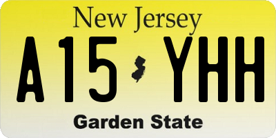 NJ license plate A15YHH