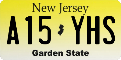 NJ license plate A15YHS