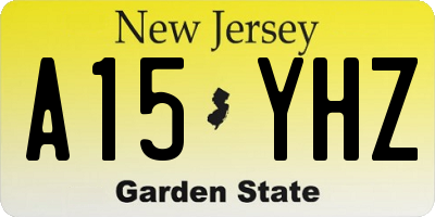 NJ license plate A15YHZ