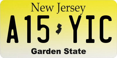 NJ license plate A15YIC