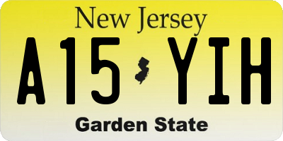 NJ license plate A15YIH