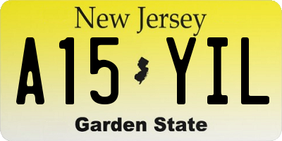 NJ license plate A15YIL