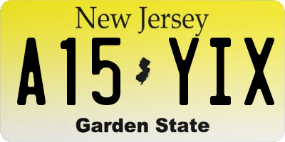 NJ license plate A15YIX