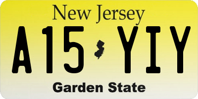 NJ license plate A15YIY