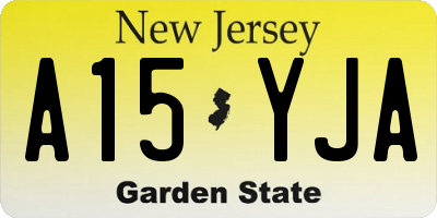 NJ license plate A15YJA