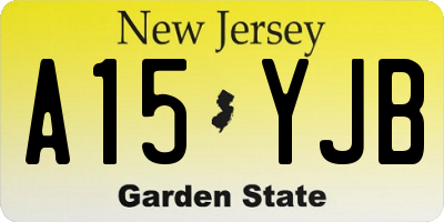 NJ license plate A15YJB
