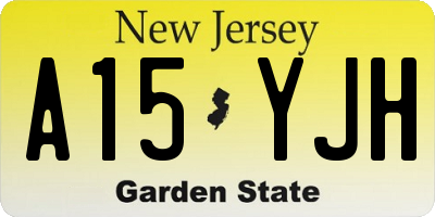 NJ license plate A15YJH