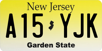 NJ license plate A15YJK