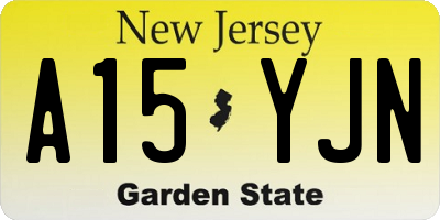 NJ license plate A15YJN