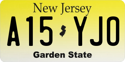 NJ license plate A15YJO