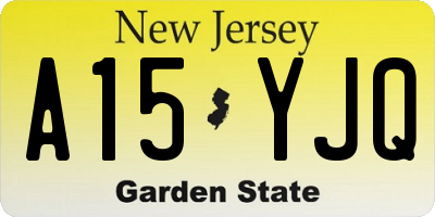 NJ license plate A15YJQ
